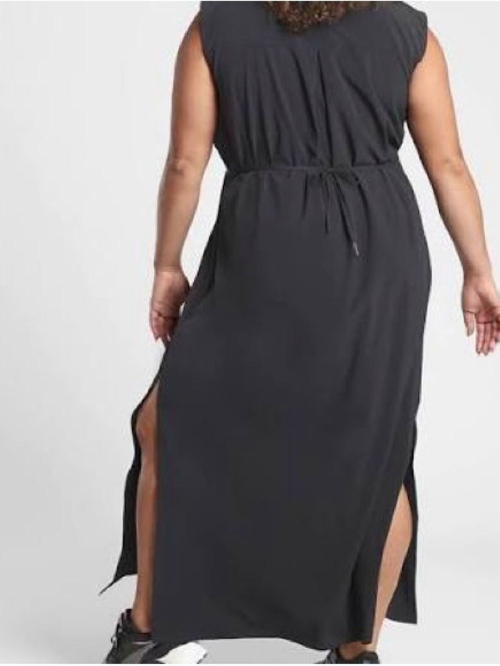 Athleta Marlow Black Sleeveless V-Neck Maxi Dress with Side Slits - Picture 2 of 15